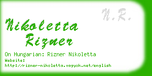 nikoletta rizner business card